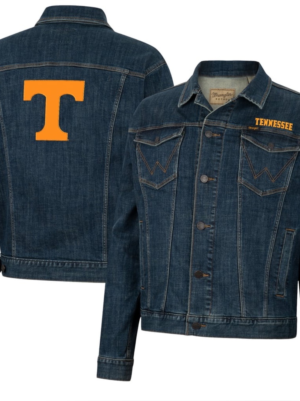 Men's Colosseum x Wrangler Tennessee Volunteers Retro Button-Up Denim Jacket